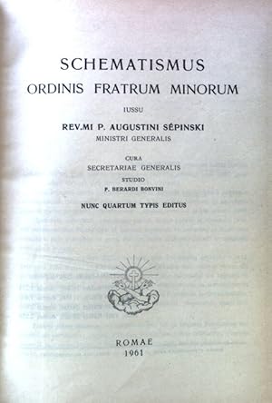 Bild des Verkufers fr Schematismus Ordinis Fratrum Minorum; zum Verkauf von books4less (Versandantiquariat Petra Gros GmbH & Co. KG)