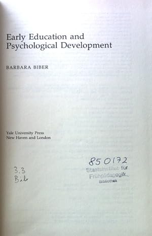 Bild des Verkufers fr Early Education and Psychological Development; zum Verkauf von books4less (Versandantiquariat Petra Gros GmbH & Co. KG)