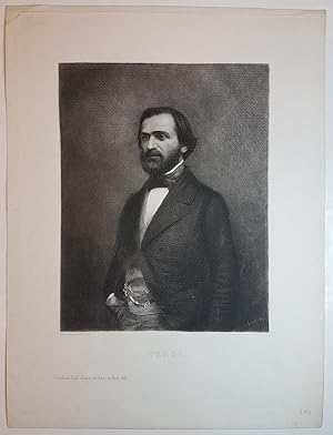 Porträt von Giuseppe Verdi, bezeichnet "Verdi". Stahlstich (Mischtechnik, Mezzotinto) von Ch. Geo...