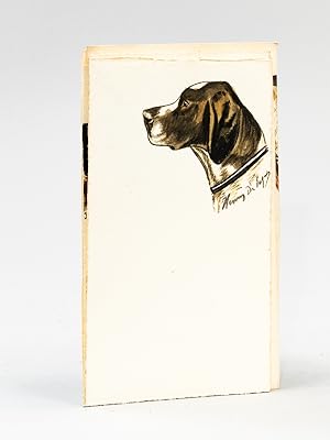 Lot de 9 cartes ornées d'une aquarelle originale (Chiens de chasse)