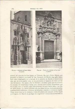 Imagen del vendedor de LAMINA 26918: Iglesias de Santa Maria en Alicante y de San Juan en Valencia a la venta por EL BOLETIN