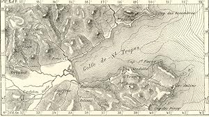 SAINTE MAXIME AND GULF OF ST TROPEZ,France,1800s Antique Map
