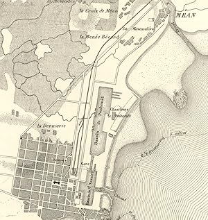 ST. NAZAIRE,Loire-Inferieure,France,1800s Antique Map