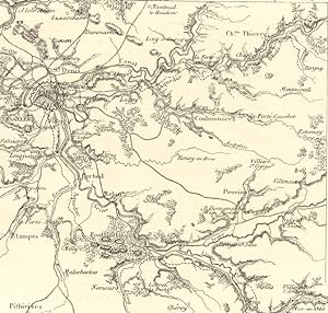 PARIS AND IT'S AQUEDUCTS,France,1800s Antique Map