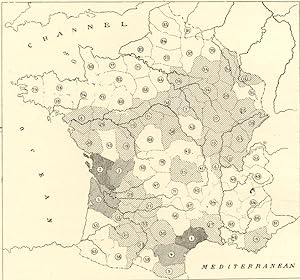AGRICULTURAL AND DEMOGRAPHIC 1800s Antique MapS OF FRANCE