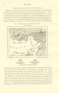 ENCROACHMENTS OF Asiatic Russian 1800s Antique Map of CHINA,Chinese Empire