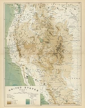 WESTERN UNITED STATES ,1893 Historical Map