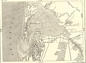 THE BASIN OF ARCACHON,The Landes,France 1800s Antique Map