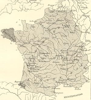 THE LANGUAGES OF FRANCE,Linguistic 1800s Antique Map