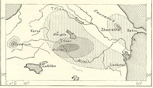 Imagen del vendedor de CHIEF REGIONS OF EARTHQUAKES IN CAUCASIA,Asiatic Russian 1800s Antique Map a la venta por Artisans-lane Maps & Prints