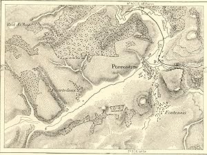 PORRENTRUY AND ENVIRONS,Switzerland,1800s Antique Map