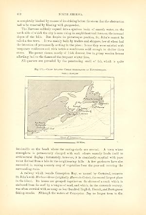 ATLANTIC CABLES TERMINATING IN NEWFOUNDLAND,1893 Map
