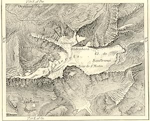 THE DIALBLERETS ,Switzerland, 1800s Antique Map