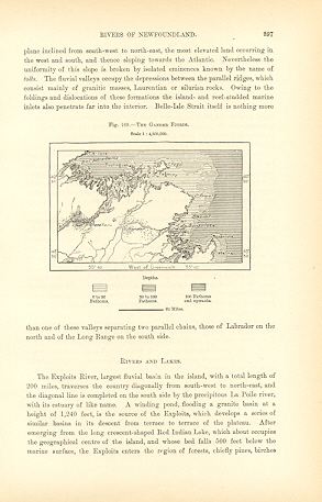 BONAVISTA_GANDER FJORDS,NEWFOUNDLAND,CANADA,1893 Map
