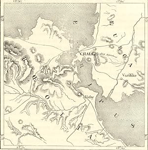 EURIPUS_CHALCIS,AEGEAN SEA ISLANDS,Greece,1800s Antique Map