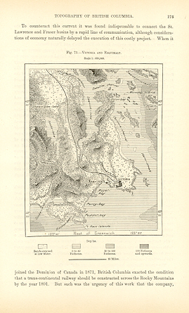 VICTORIA,ESQUIMALT,BRITISH COLUMBIA,CANADA,1800s Antique Map