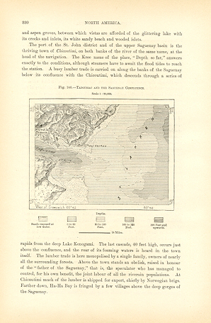 TADOUSSAC AND THE SAGUENAY CONFLUENCE,1800s Antique Map