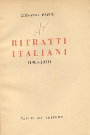 Bild des Verkufers fr RITRATTI ITALIANI, 1904-1931. zum Verkauf von studio bibliografico pera s.a.s.