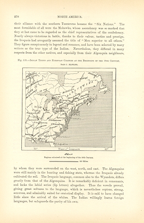 INDIAN TRIBES,ABORIGINES OF NORTH AMERICA,1800s Antique Map