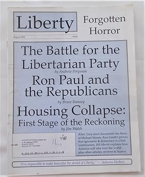 Bild des Verkufers fr Liberty Vol. 22 No. 7 (August 2008) (Libertarian Magazine) zum Verkauf von Bloomsbury Books