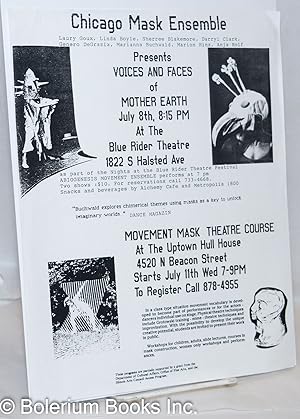 Chicago Mask Ensemble presents Voices & Faces of Mother earth [handbill] July 8th, 8:15pm at the ...