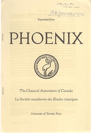 Bild des Verkufers fr Phrynichos the Dancer. [From: Phoenix, vol. 41, No. 2, 1987]. The Classical Association of Canada. zum Verkauf von Fundus-Online GbR Borkert Schwarz Zerfa