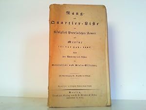 Rang- und Quartier-Liste der Königlich Preussischen Armee und Marine für das Jahr 1857.