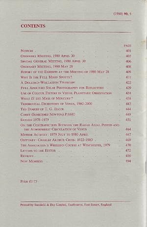 Journal of the British Astronomical Association, Vol.90 No.5, August 1980