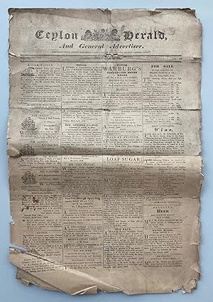 The Ceylon Herald, and General Advertiser [25 copies of the newspaper dated April-December 1843]