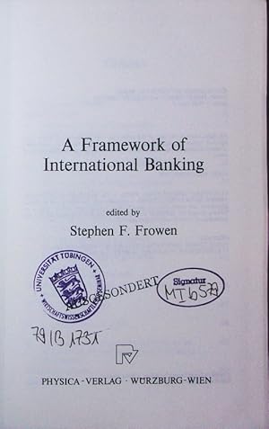 Immagine del venditore per A framework of international banking. venduto da Antiquariat Bookfarm