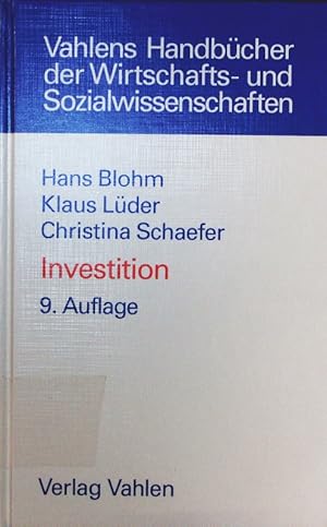 Imagen del vendedor de Investition. Schwachstellenanalyse des Investitionsbereichs und Investitionsrechnung. a la venta por Antiquariat Bookfarm