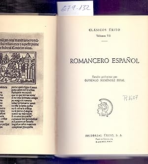 Seller image for ROMANCERO ESPAÑOL (CLASICOS EXITO, VOLUMEN VII) for sale by Libreria 7 Soles