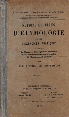 Seller image for Notions usuelles d'thmologie for sale by Laboratorio del libro