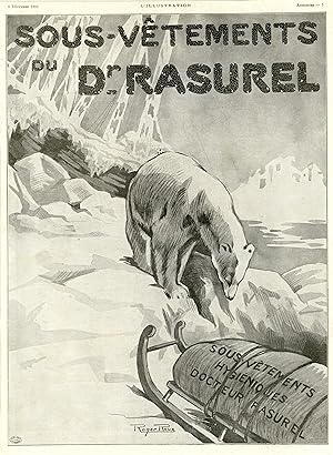 "SOUS-VÊTEMENTS du DR.RASUREL" Annonce originale entoilée parue dans L'ILLUSTRATION du 6/12/1924 ...