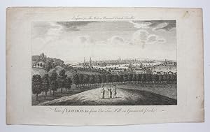 Original engraving, 1798, of View of London from One Tree Hill in Greenwich Park. From the Modern...