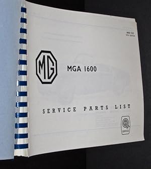 MG MGA 1600 Mk.1 & Mk.2 Service Parts List.