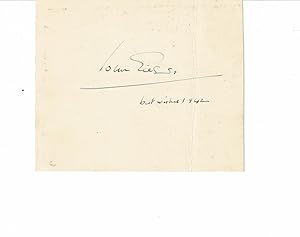 AUTOGRAPH. A card SIGNED & DATED by the great British screen & stage actor JOHN GIELGUD.