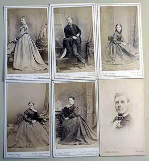 Carte de Visite - SIX PHOTOGRAPH PORTRAITS of Liverpudlians circa 1865