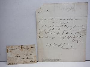 1836: SIR WILLIAM GEARY SIGNED LETTER AND ENVELOPE PANEL