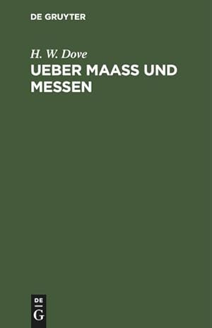 Bild des Verkufers fr Ueber Maass und Messen zum Verkauf von AHA-BUCH GmbH