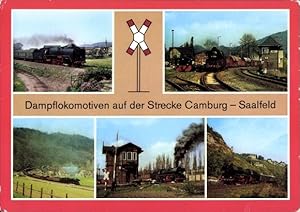 Seller image for Ansichtskarte / Postkarte Dampflokomotiven auf der Strecke Camburg-Saalfeld, Saalbahnen for sale by akpool GmbH