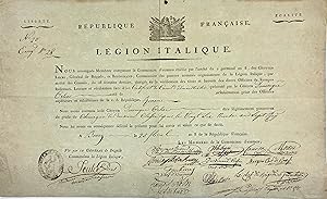 [Napoleonica: Urkunde der République Francaise für die Légion Italique]. -