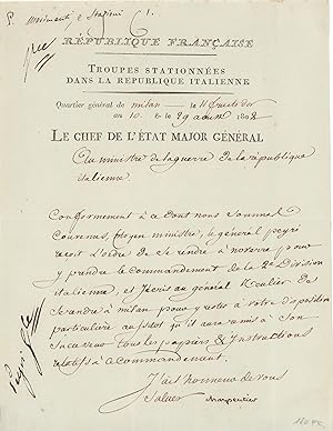 [Napoleonica: Zwei Schreiben der "Republique Francaise" von 1802]. -