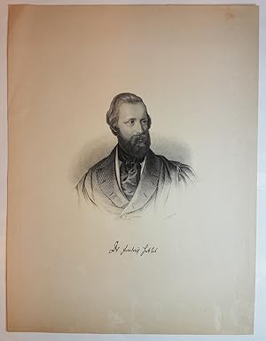 Porträt von Friedrich Hebbel. Stahlstich von C. Geyer. (Blatt: 27,2 x 20,4 cm). Um 1865.