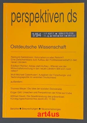 Bild des Verkufers fr Ostdeutsche Wissenschaft perspektiven ds : Heft 1 ; 11. Jahrgang zum Verkauf von art4us - Antiquariat