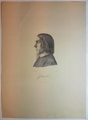 Porträt von Friedrich Overbeck. Stahlstich von C. Müller nach L. Schnorr. (Blatt: 29,0 x 21,0; Pl...