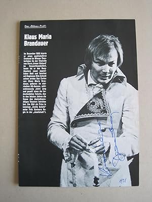 Das Bühne-Profil: Klaus Maria Brandauer. Doppelseite aus der Zeitschrift "Die Bühne". Mit 2 eigen...