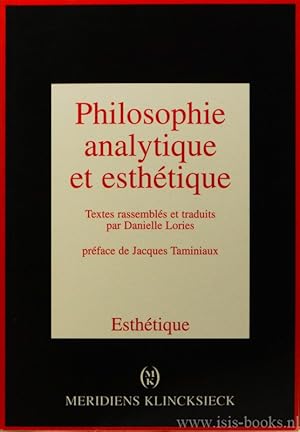 Bild des Verkufers fr Philosophie analytique et esthtique. Textes traduits et prsents. Prface de J. Taminiaux. zum Verkauf von Antiquariaat Isis