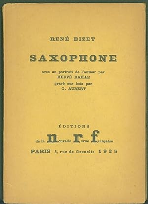 Saxophone avec un portrait de l'auteur par Herve Baille grave sur bois par G. Aubert