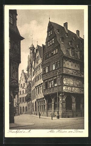 Bild des Verkufers fr Ansichtskarte Alt-Frankfurt, alte Huser am Rmer zum Verkauf von Bartko-Reher